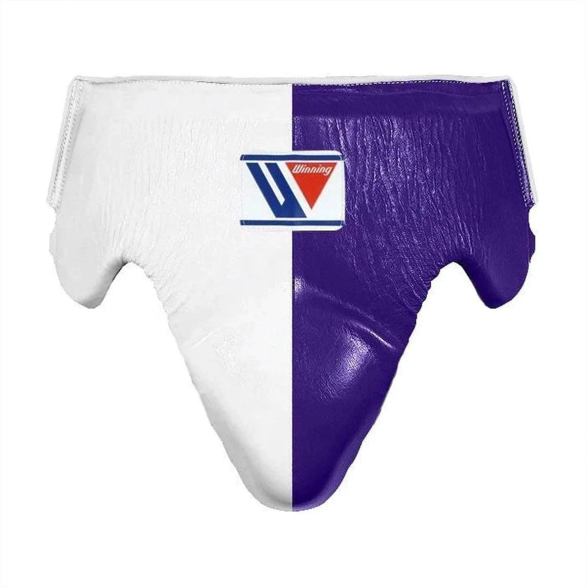 Winning White/Purple 3-piece boxing sparring set with lace-up gloves, headgear and groin guard - view 3