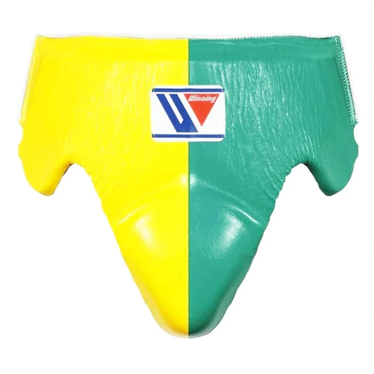 Winning Yellow/Green 3-piece boxing sparring set with lace-up gloves, headgear and groin guard - view 3