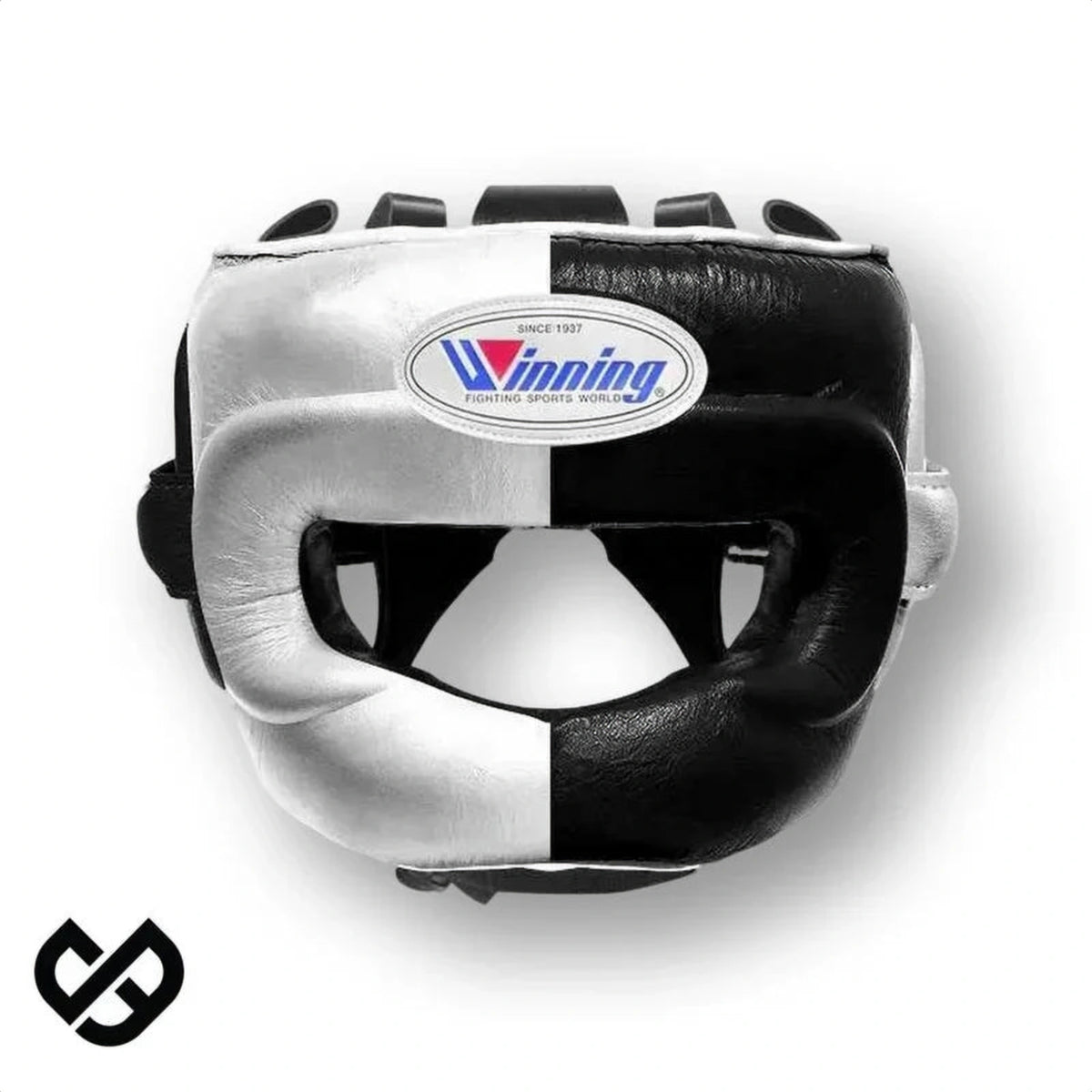 Winning Silver/Black 3-piece boxing sparring set with lace-up gloves, headgear and groin guard - view 2