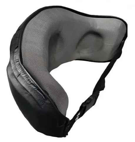 Winning CM-50 professional boxing coach body protector in black leather with official branding logo and contoured protective frame.