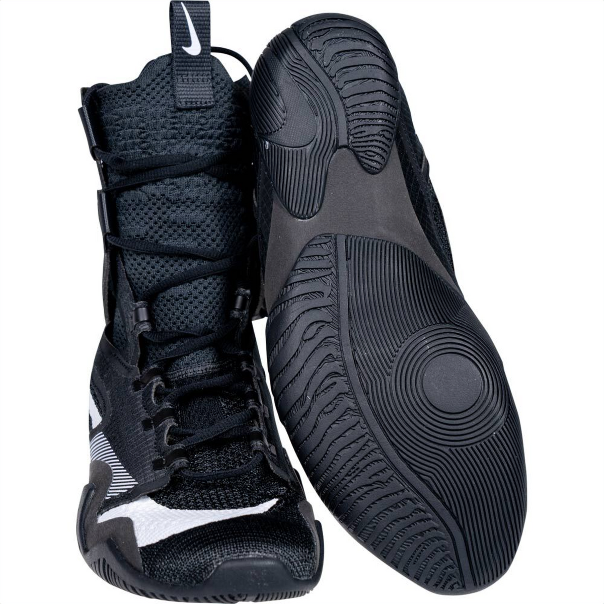Nike Hyperko 2 black boxing shoes showing the textured outsole
