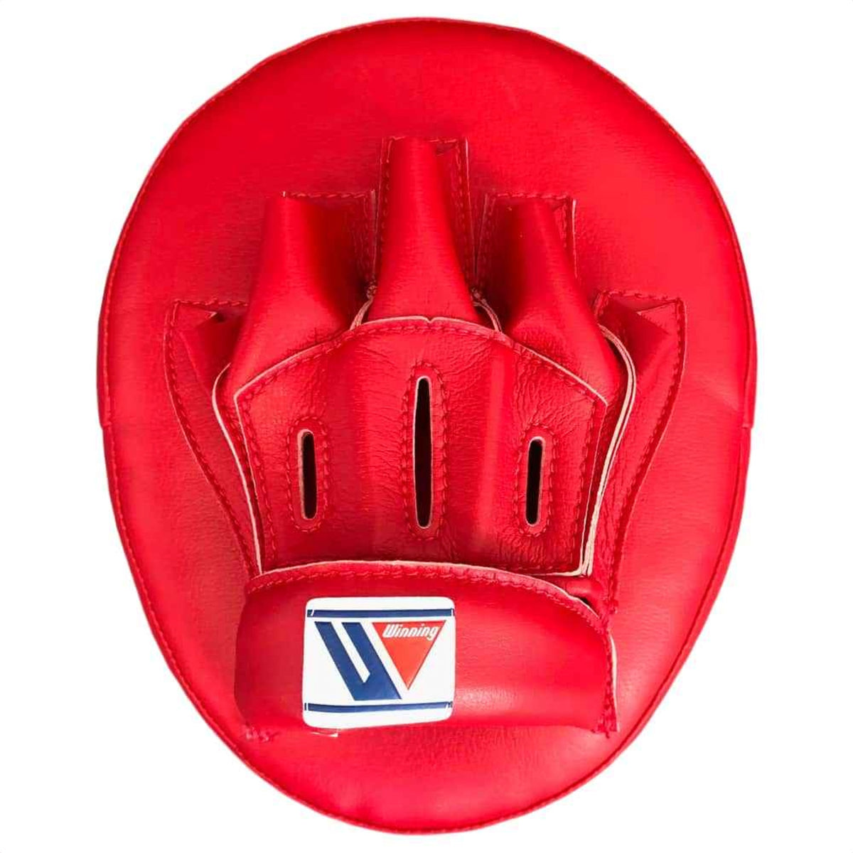 Winning CM-20 red leather focus mitt striking surface with logo