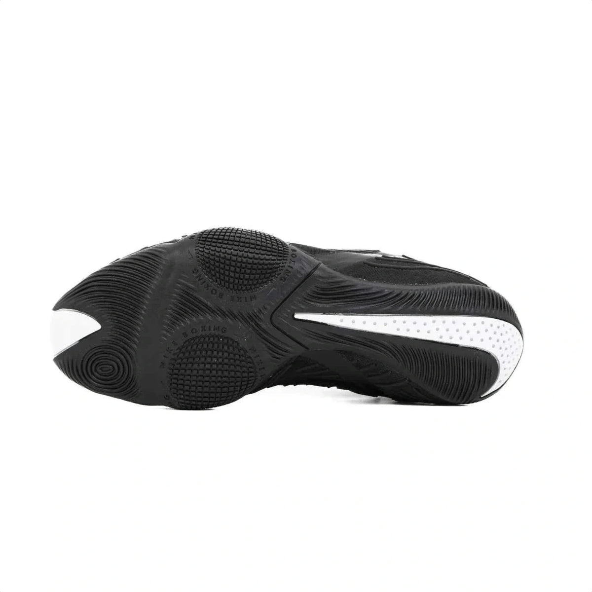 Nike Hyperko 2 boxing boots black and white top-down view