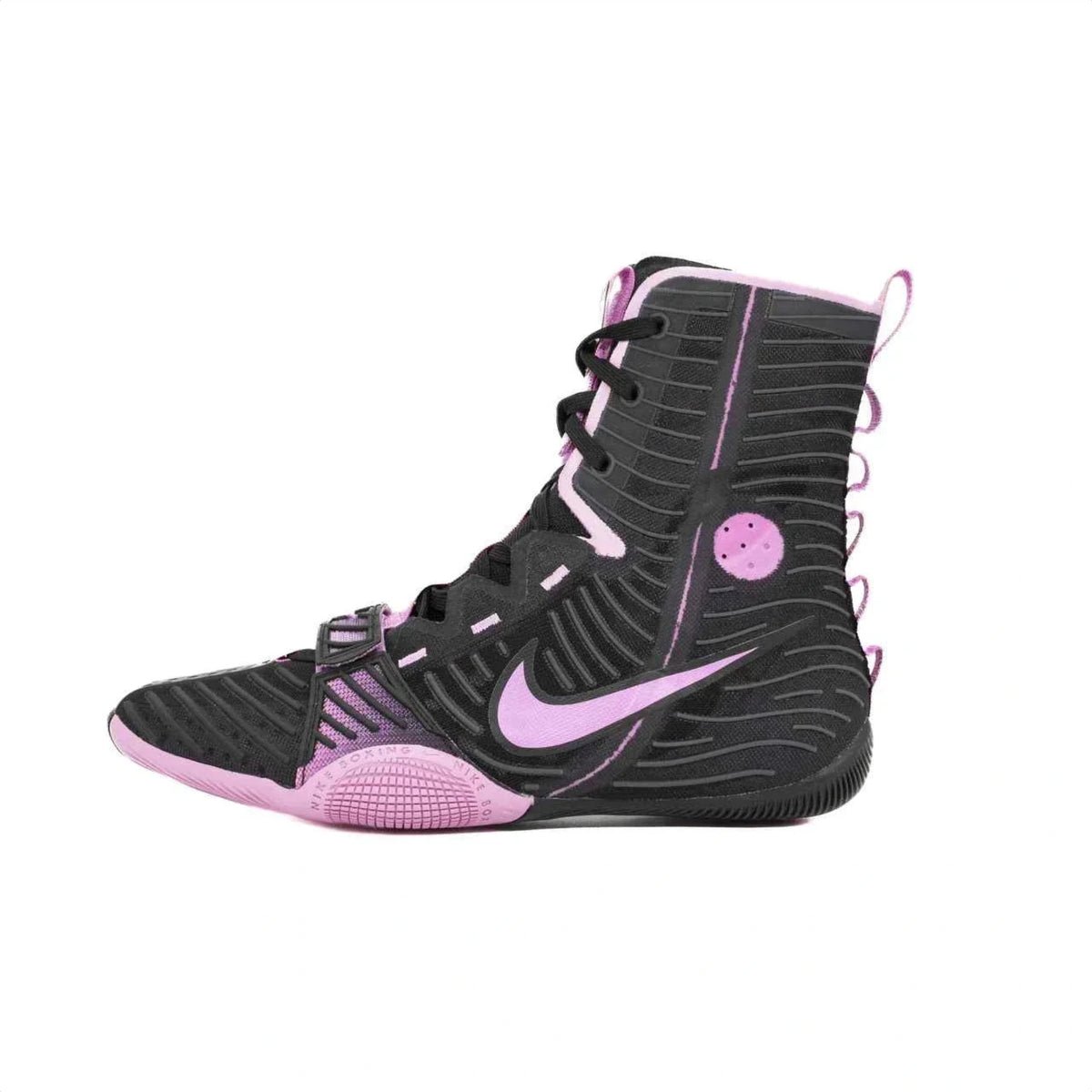 Nike Hyperko 2 boxing boots black and pink side view
