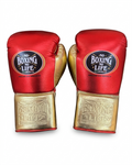 No Boxing No Life Metallic Red & Gold Boxing Gloves