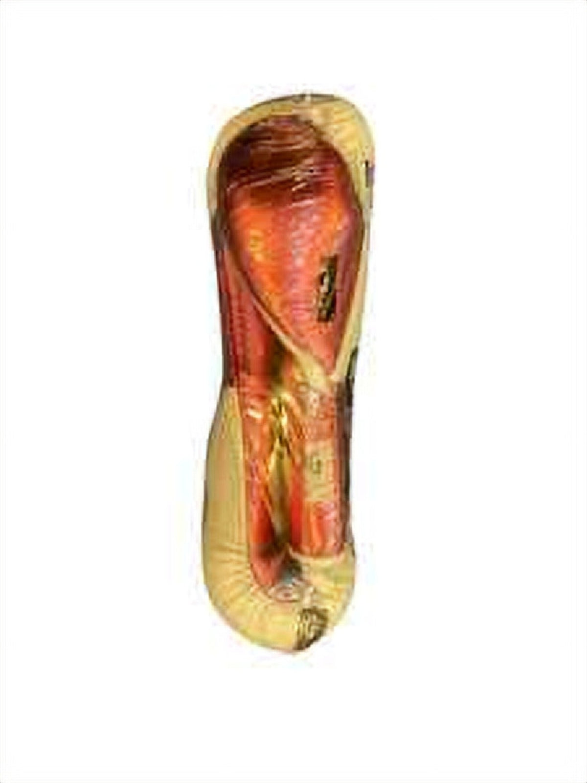 Red and white leather sparring gloves side angle