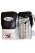 Guantes de boxeo Winning negros, plateados y blancos