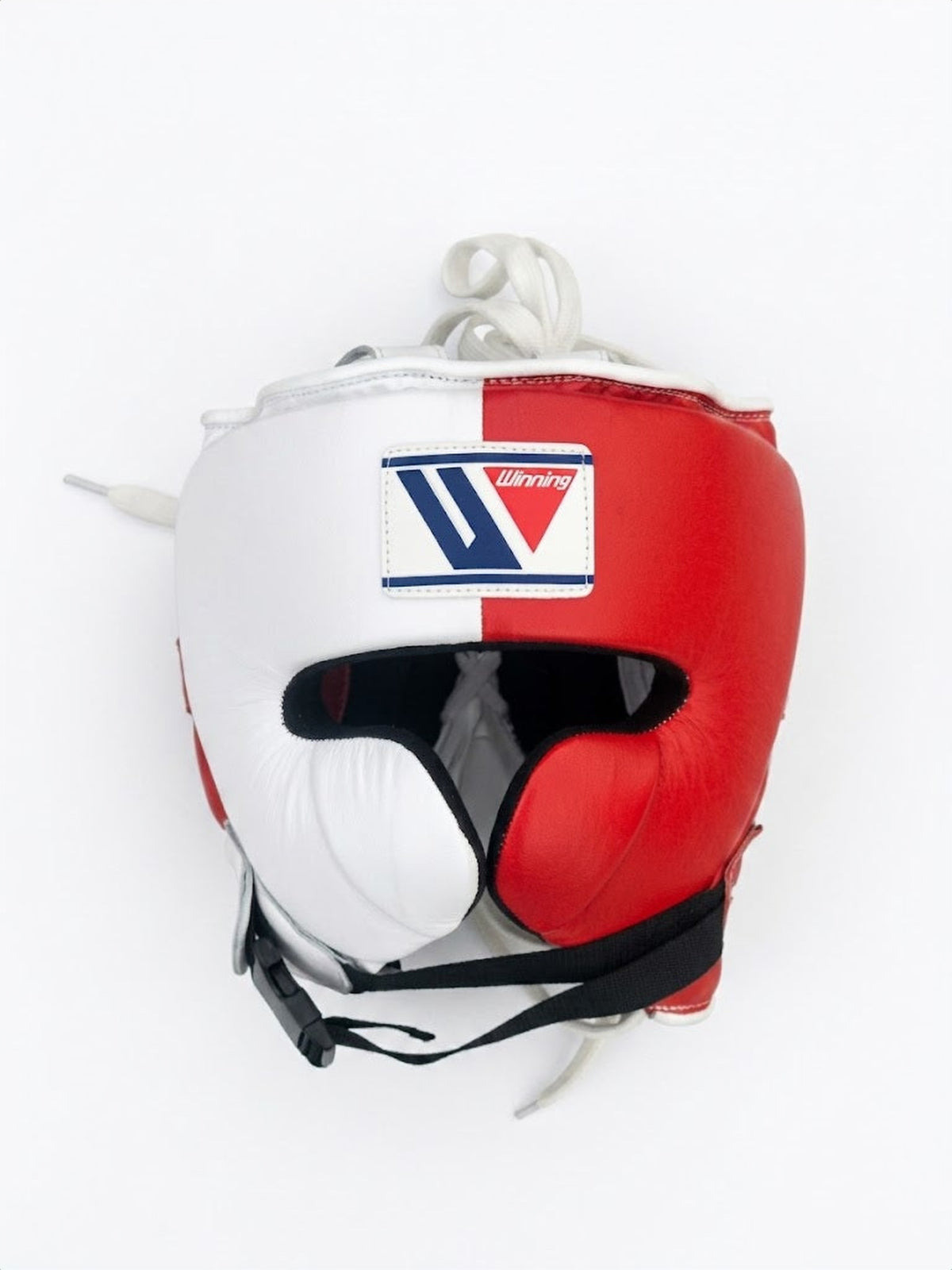 Winning White/Red 3-piece boxing sparring set with lace-up gloves, headgear and groin guard - view 4