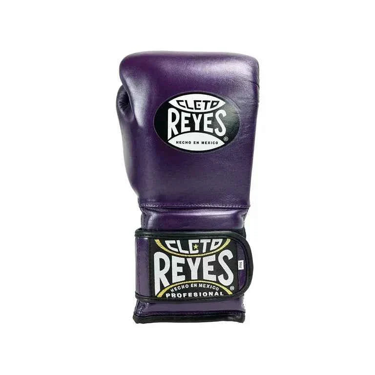 cleto reyes, reyes boxing gloves, reyes training gloves, purple boxing gloves, purple reyes, metallic purple gear, professional boxing equipment, hecho en mexico, premium sparring gear, hook and loop boxing gloves