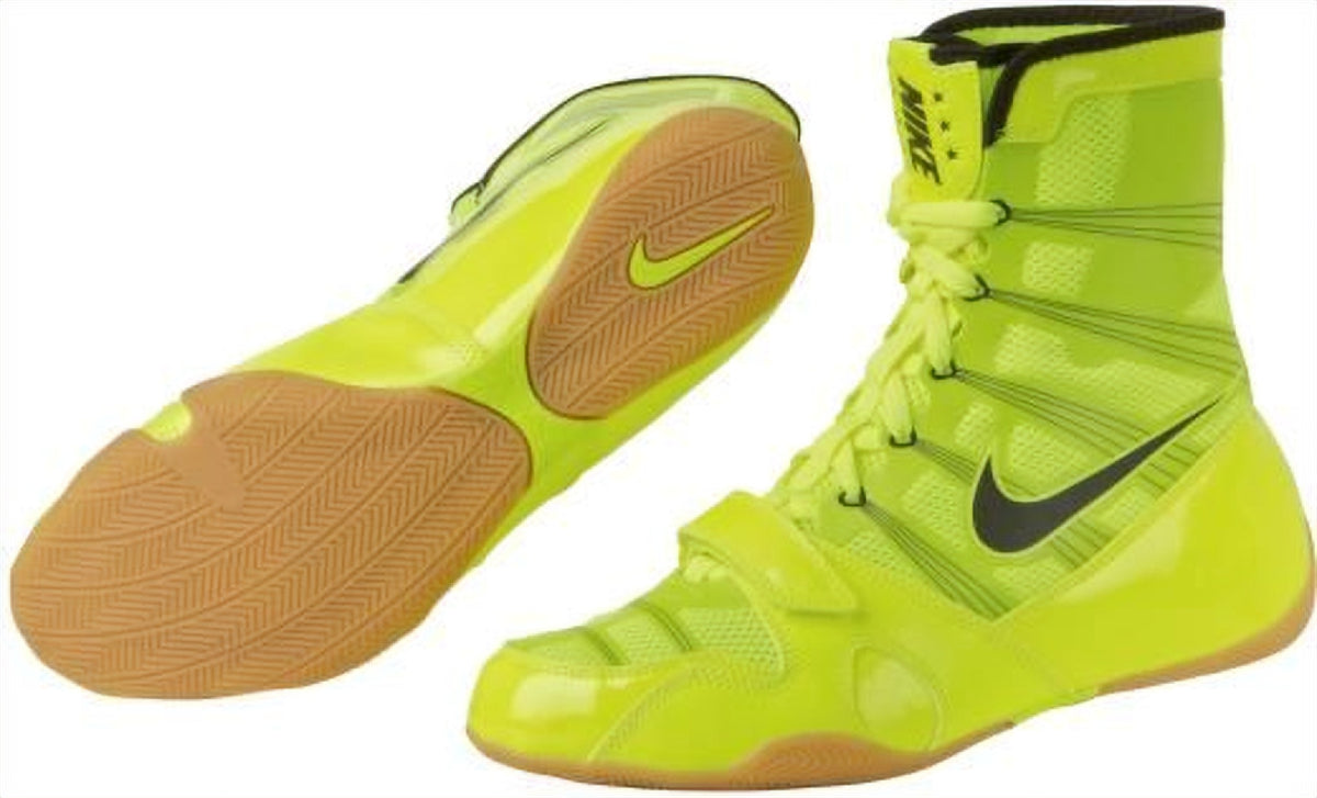 Nike HyperKO boxing shoes in volt neon yellow pair view