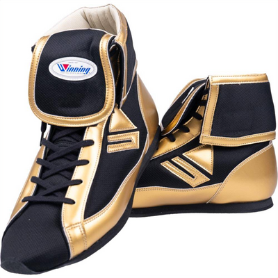 Winning Short-Cut Boxing Boots Gold & Black