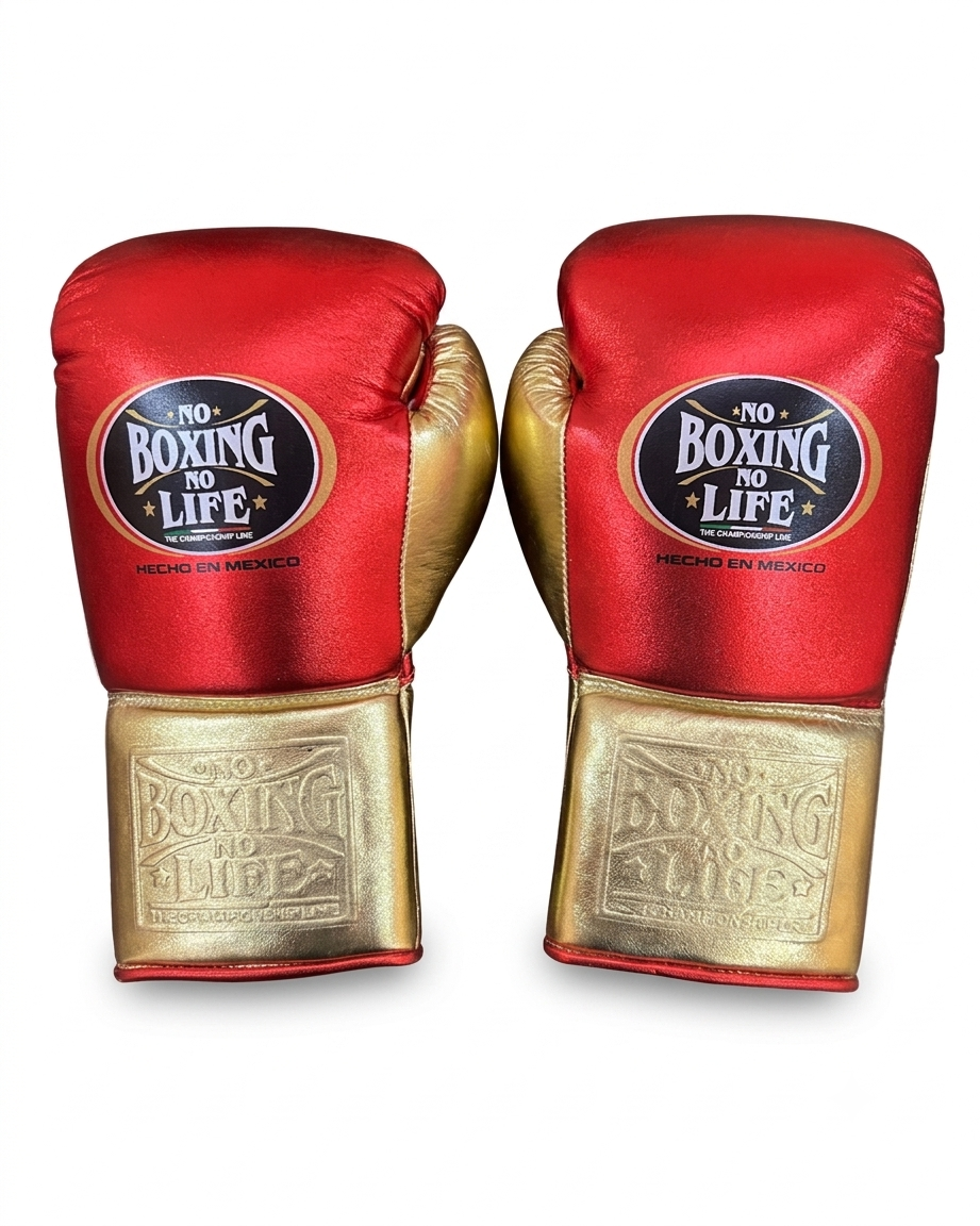 No Boxing No Life Professional Training Gloves | Metallic Red/Gold – Elite Edition