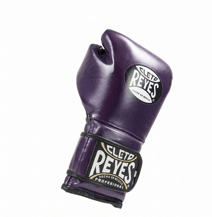 Cleto Reyes deep purple leather boxing glove with black and white branding patches