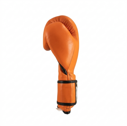 Cleto Reyes orange leather boxing glove shown in profile