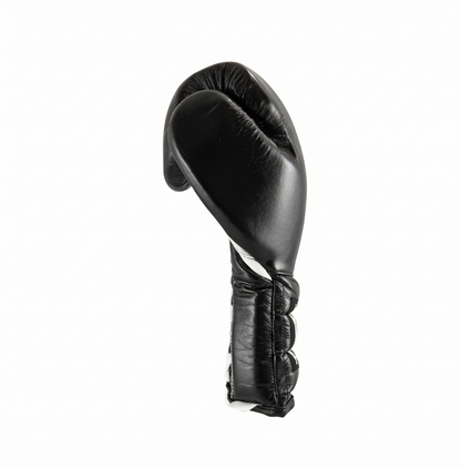 Cleto Reyes black leather boxing glove shown from the side