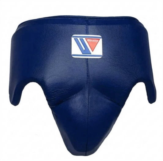 Winning CPS-500 Royal Blue boxing groin guard with brand logo patch