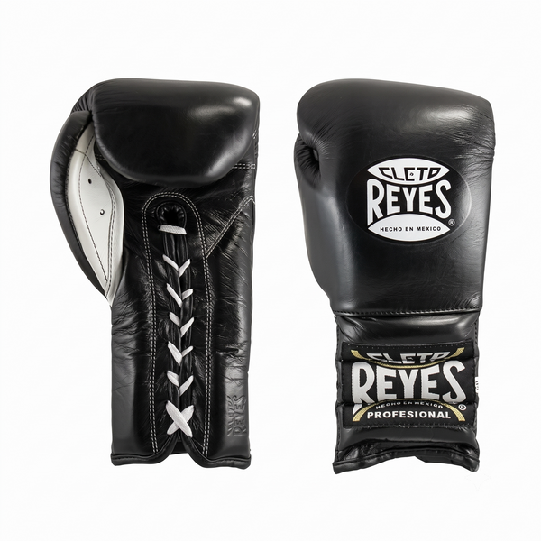 Cleto Reyes Black Boxing Gloves | 8oz-16oz Lace-Up Training Gloves