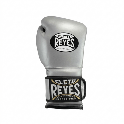 Cleto Reyes metallic silver leather boxing glove close-up detail