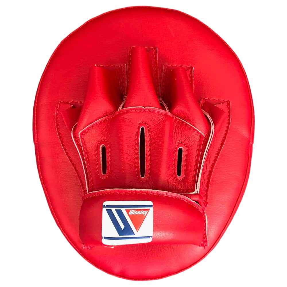 Authentic Red Winning CM-20 curved professional focus mitts handcrafted in Japan with premium leather.