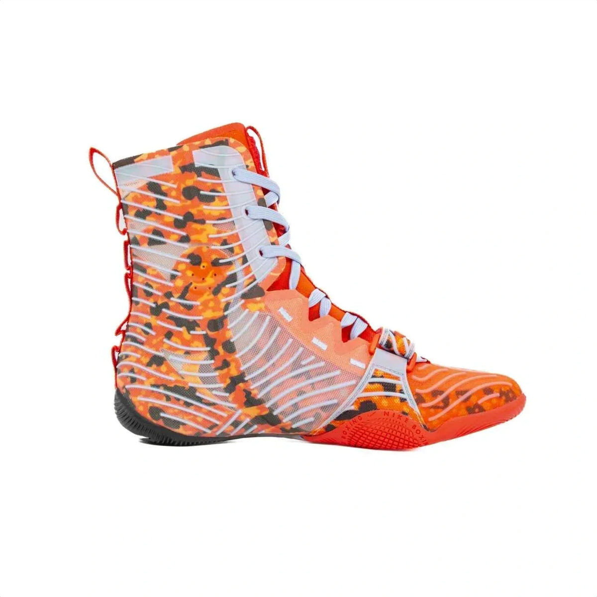 Nike Hyperko 2 boxing boots orange camo detail view