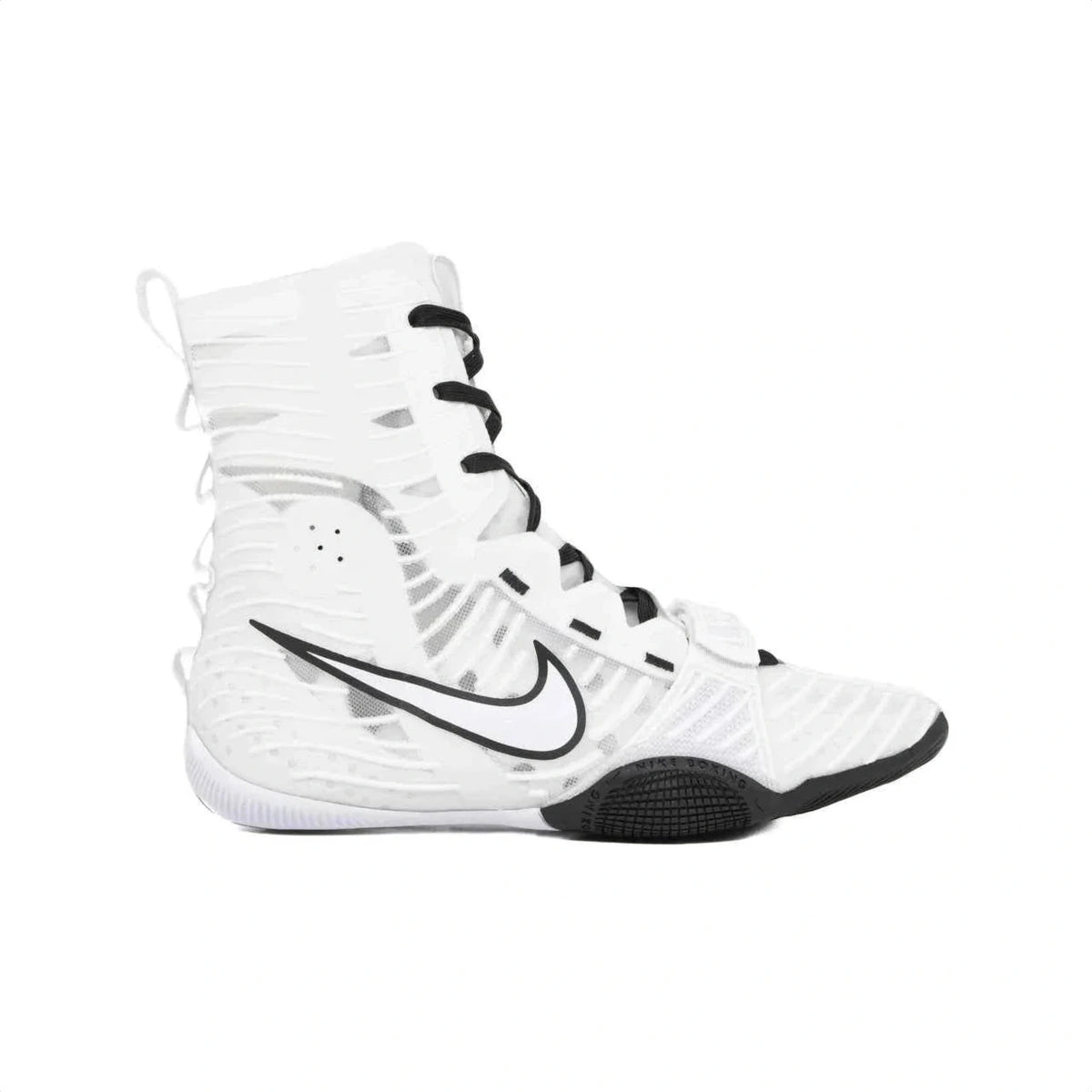 Nike Hyperko 2 boxing shoes in white and black featuring adjustable midfoot strap