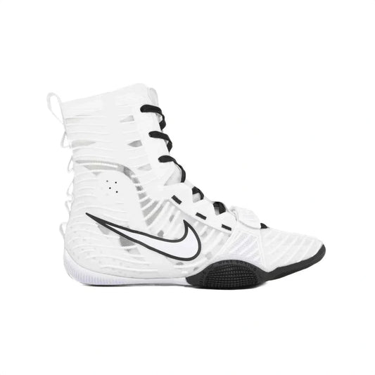 Nike Hyperko 2 boxing shoes in white and black featuring adjustable midfoot strap