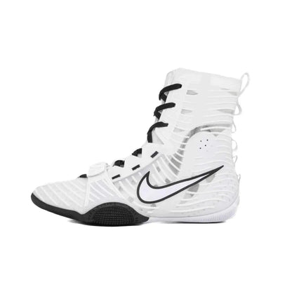 Nike Hyperko 2 boxing shoes side view in white and black