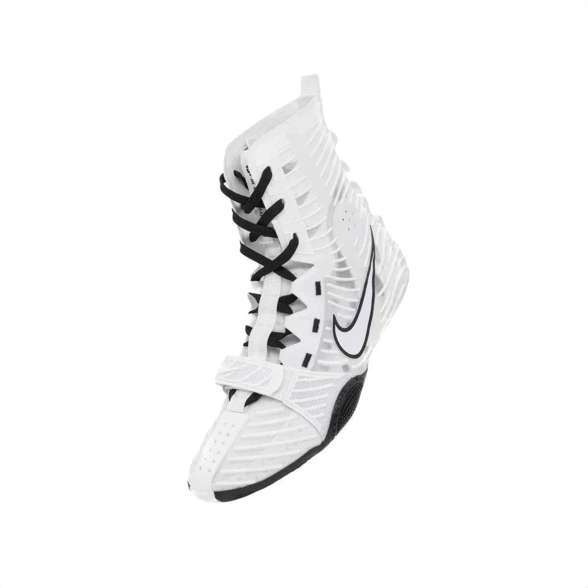 Nike Hyperko 2 boxing boots white and black angled profile view