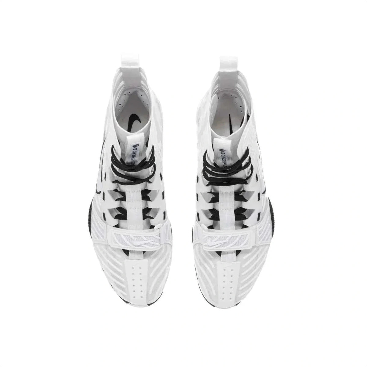 Nike Hyperko 2 boxing boots white and black rear heel view