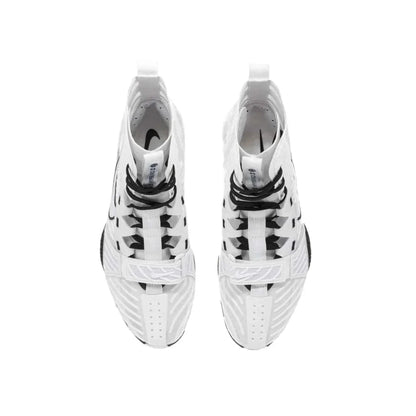 Nike Hyperko 2 boxing boots white and black rear heel view