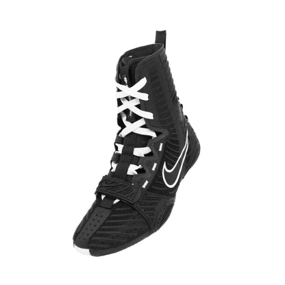 Nike Hyperko 2 boxing boots black and white lace detail close-up