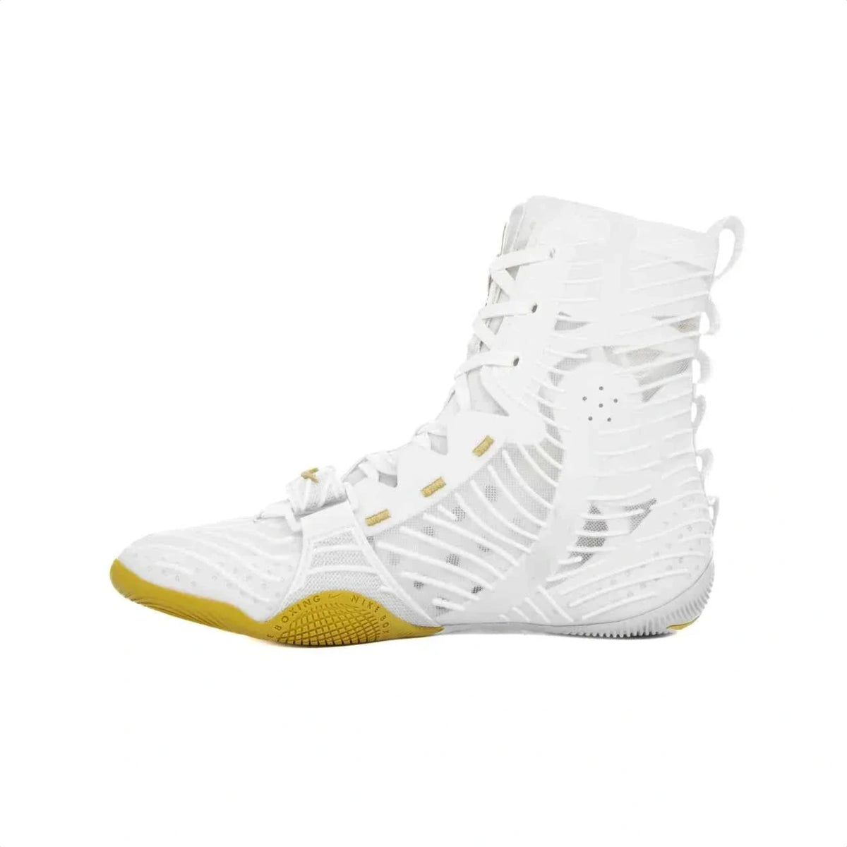 Nike Hyperko 2 boxing boots white and gold sole detail