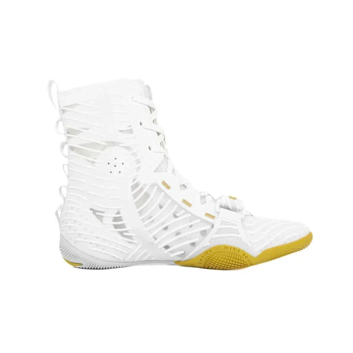Nike Hyperko 2 boxing boots white and gold detail view
