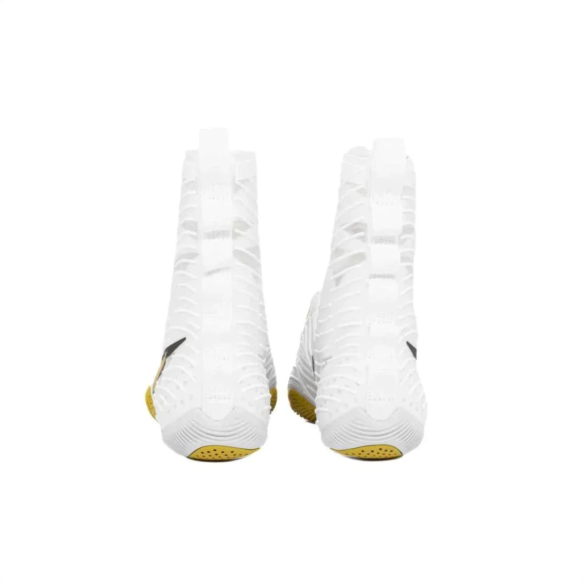 Nike Hyperko 2 boxing boots white and gold rear heel view