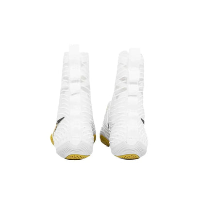 Nike Hyperko 2 boxing boots white and gold rear heel view