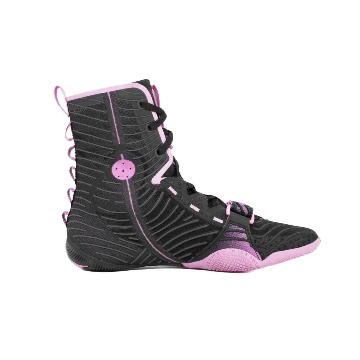 Nike Hyperko 2 boxing boots black and pink detail view