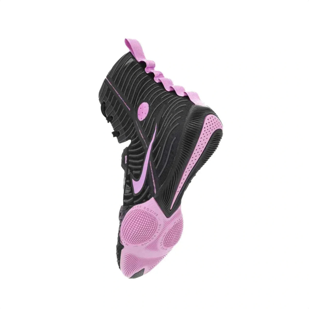 Nike Hyperko 2 boxing boots black and pink lace detail close-up