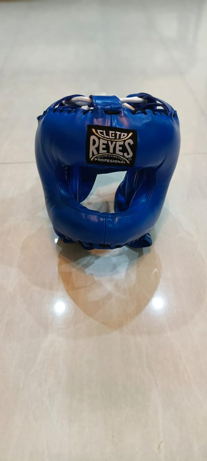 Cleto Reyes royal blue 3-piece sparring set groinguard view