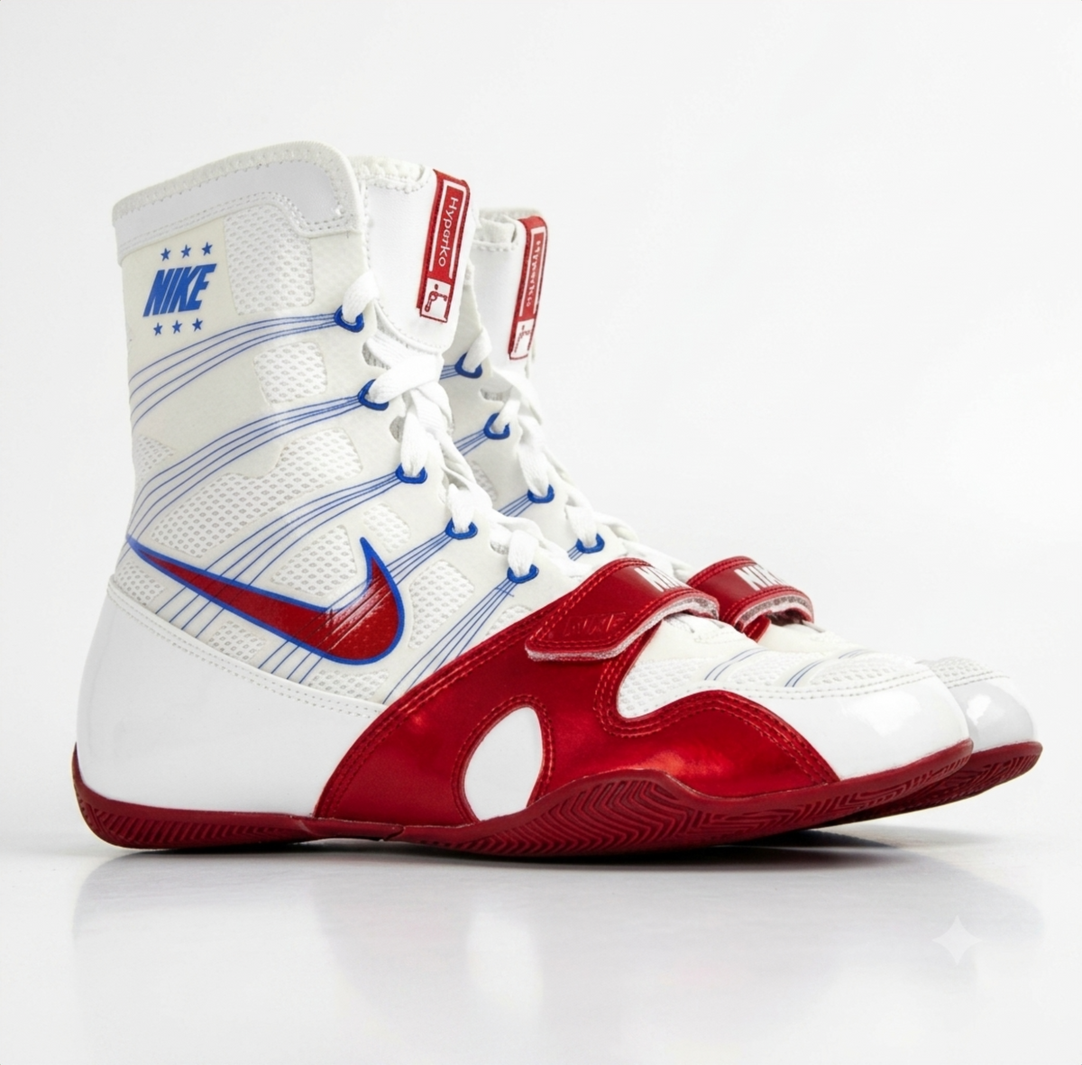 Nike Hyperko 1 boxing boots in white and red USA colorway