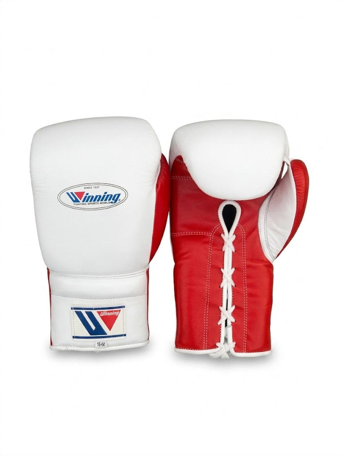 Winning White/Red 3-piece boxing sparring set with lace-up gloves, headgear and groin guard - view 5