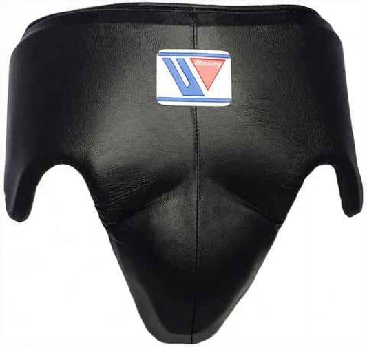 Winning CPS-500 Matte Black boxing groin guard with brand logo