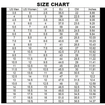 Detailed sizing chart showing US, UK, EU, CM, and Inches conversions for Nike boxing boots.