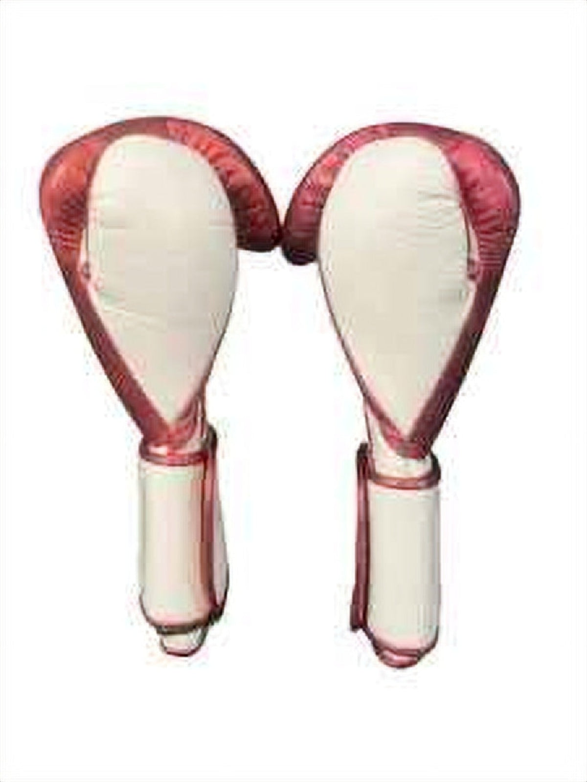 Rose gold and white womens boxing glove upright on stand